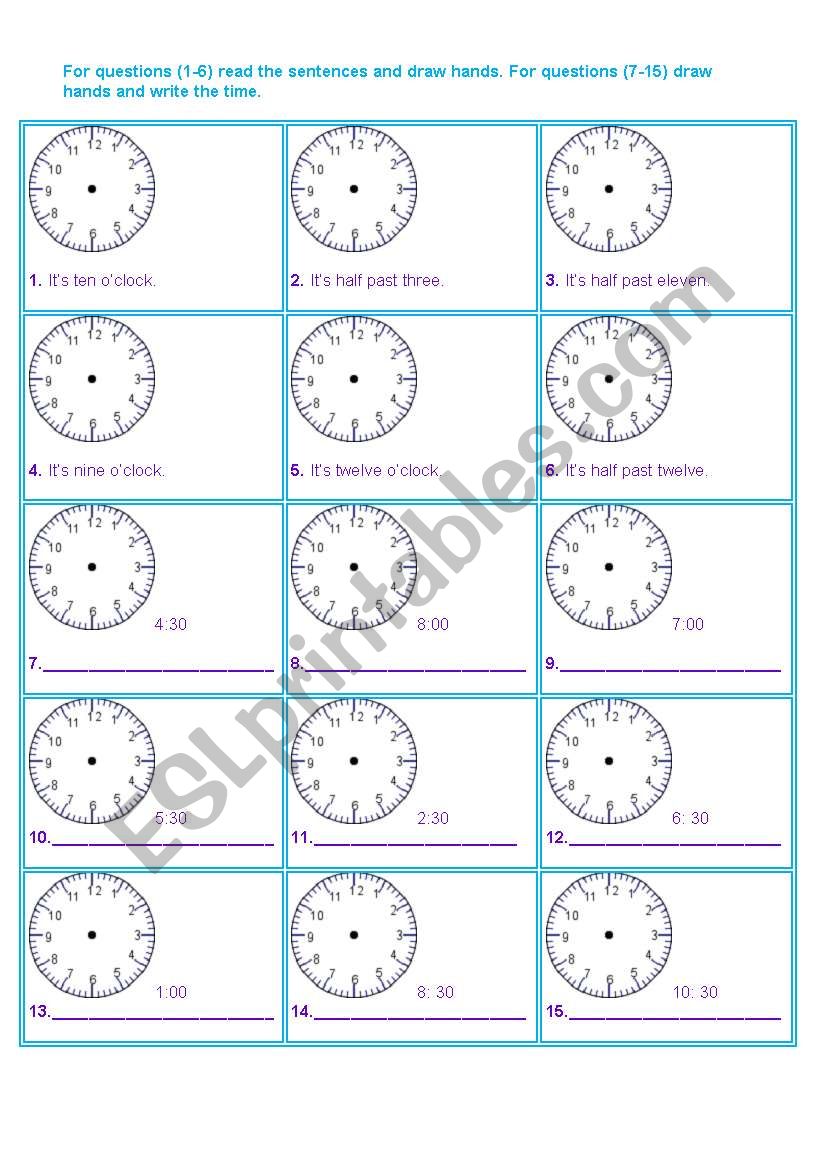 THE TIME 2 worksheet
