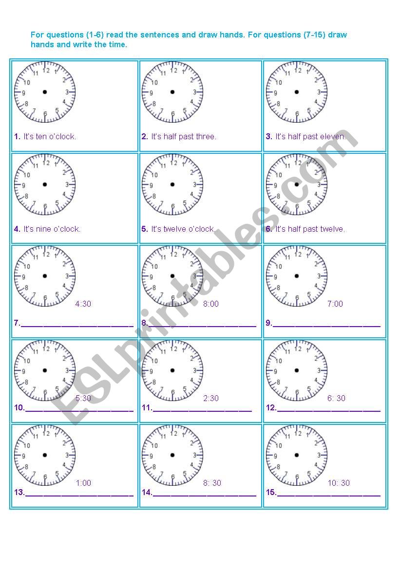 THE TIME 2 worksheet