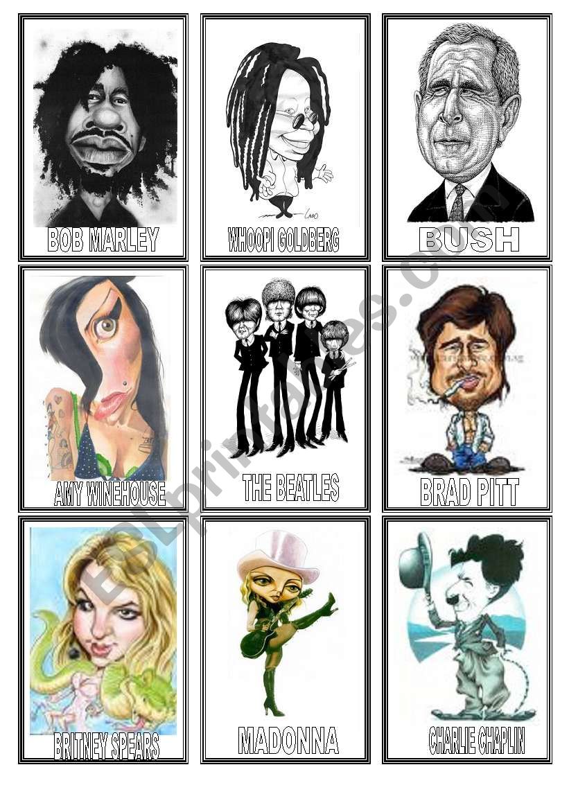 FAMOUS people CARICATURES game (1/3)