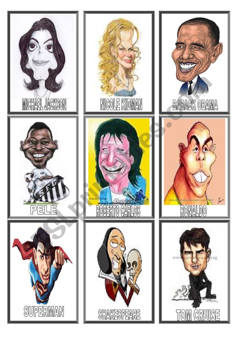 FAMOUS people CARICATURES game(2/3)