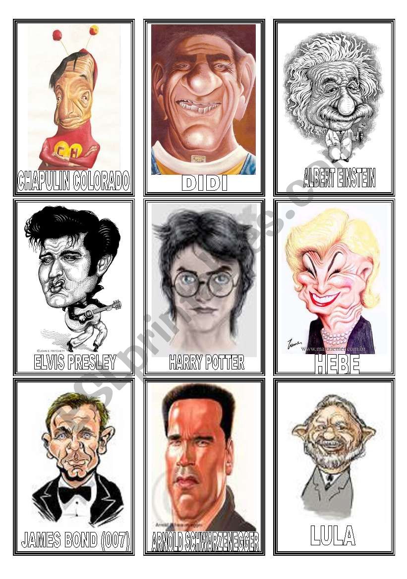 FAMOUS people CARICATURES game (3/3)