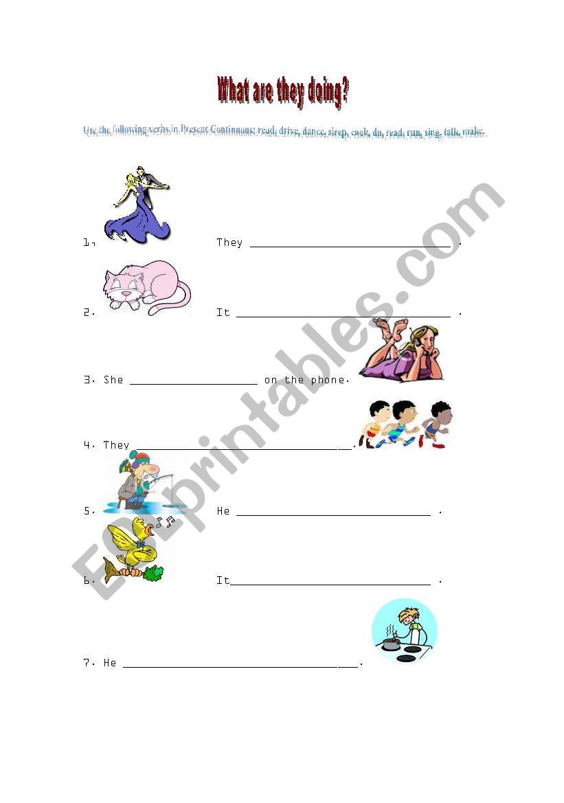 What are they doing? worksheet