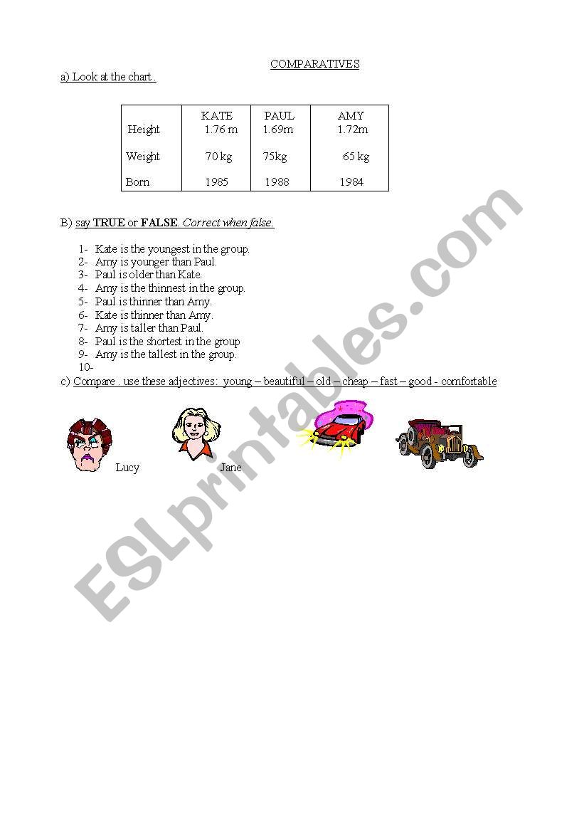 comparatives worksheet