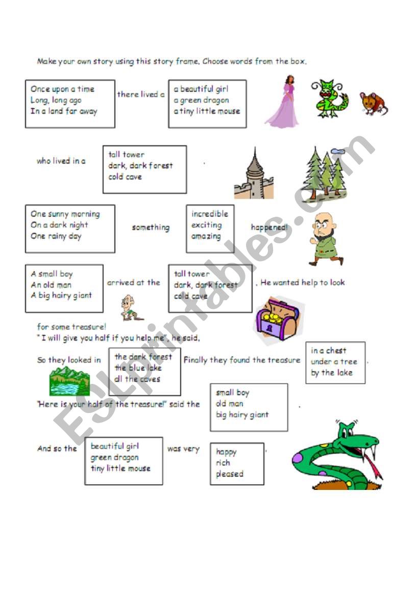 Create a Children Story worksheet