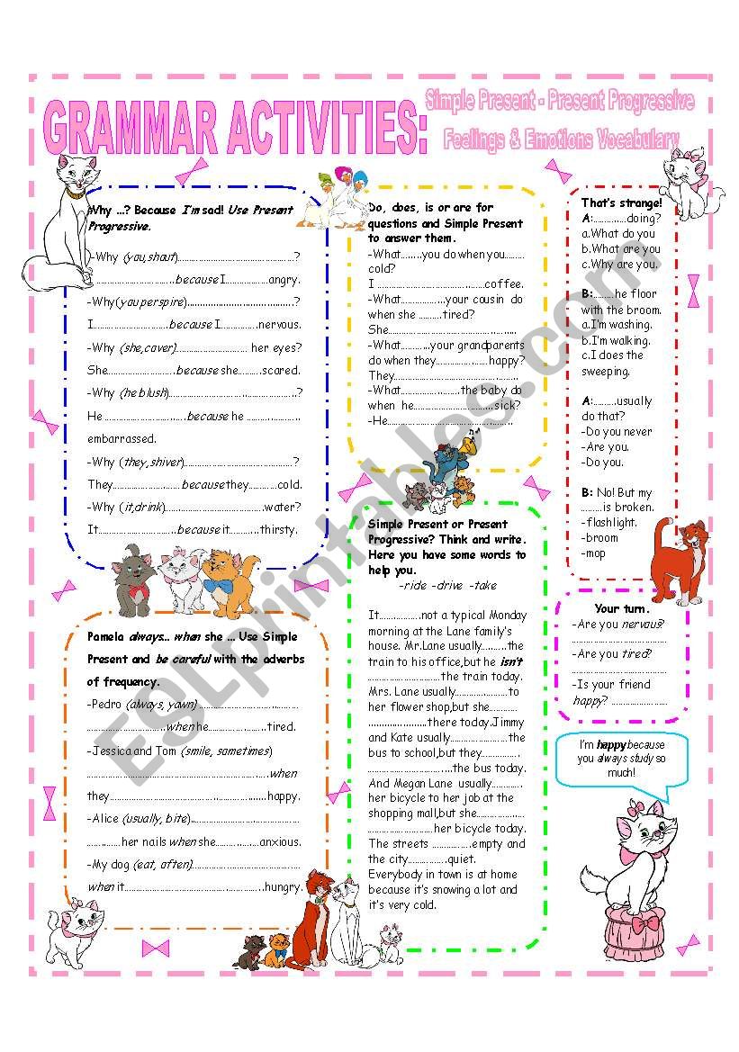 HANDOUT - SIMPLE PRESENT & PRESENT PROGRESSIVE 