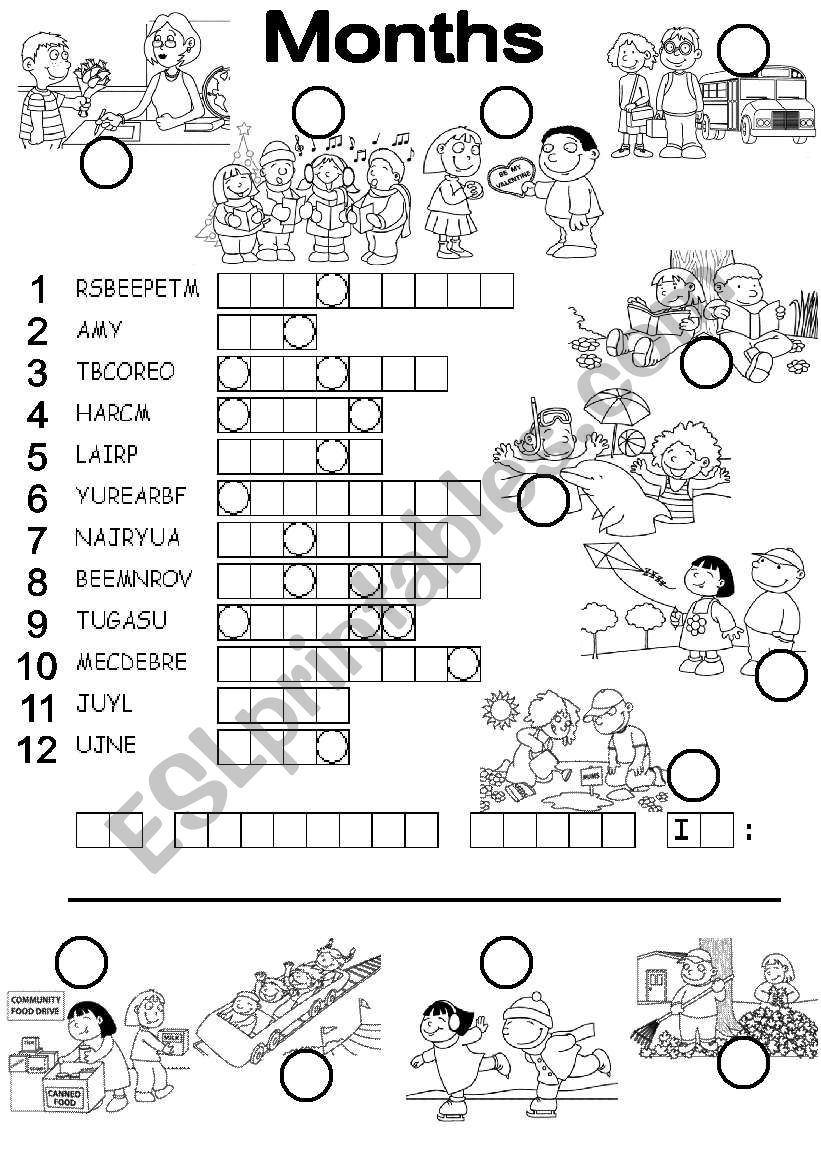 MONTHS PUZZLE worksheet