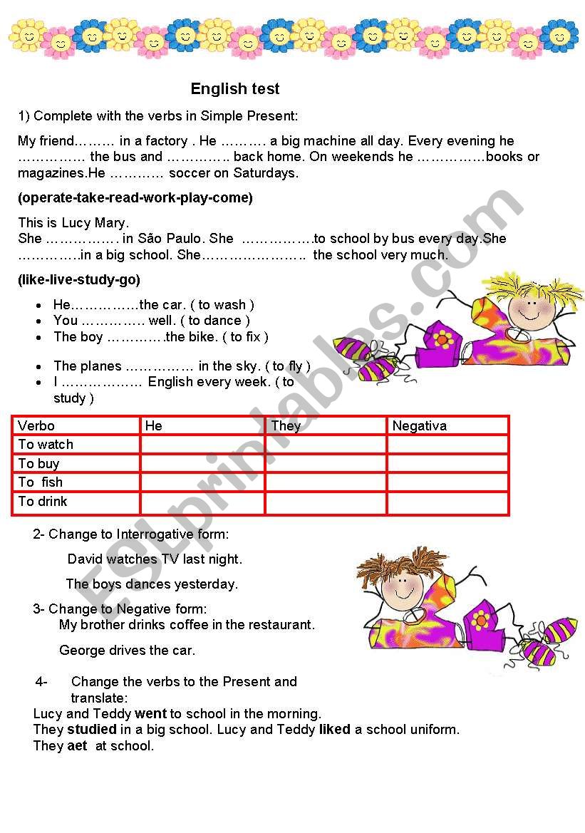 Present Simple worksheet