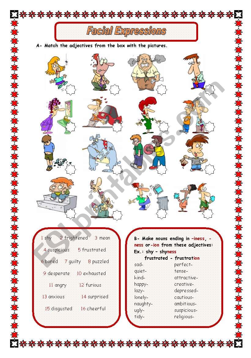 FACIAL EXPRESSIONS worksheet