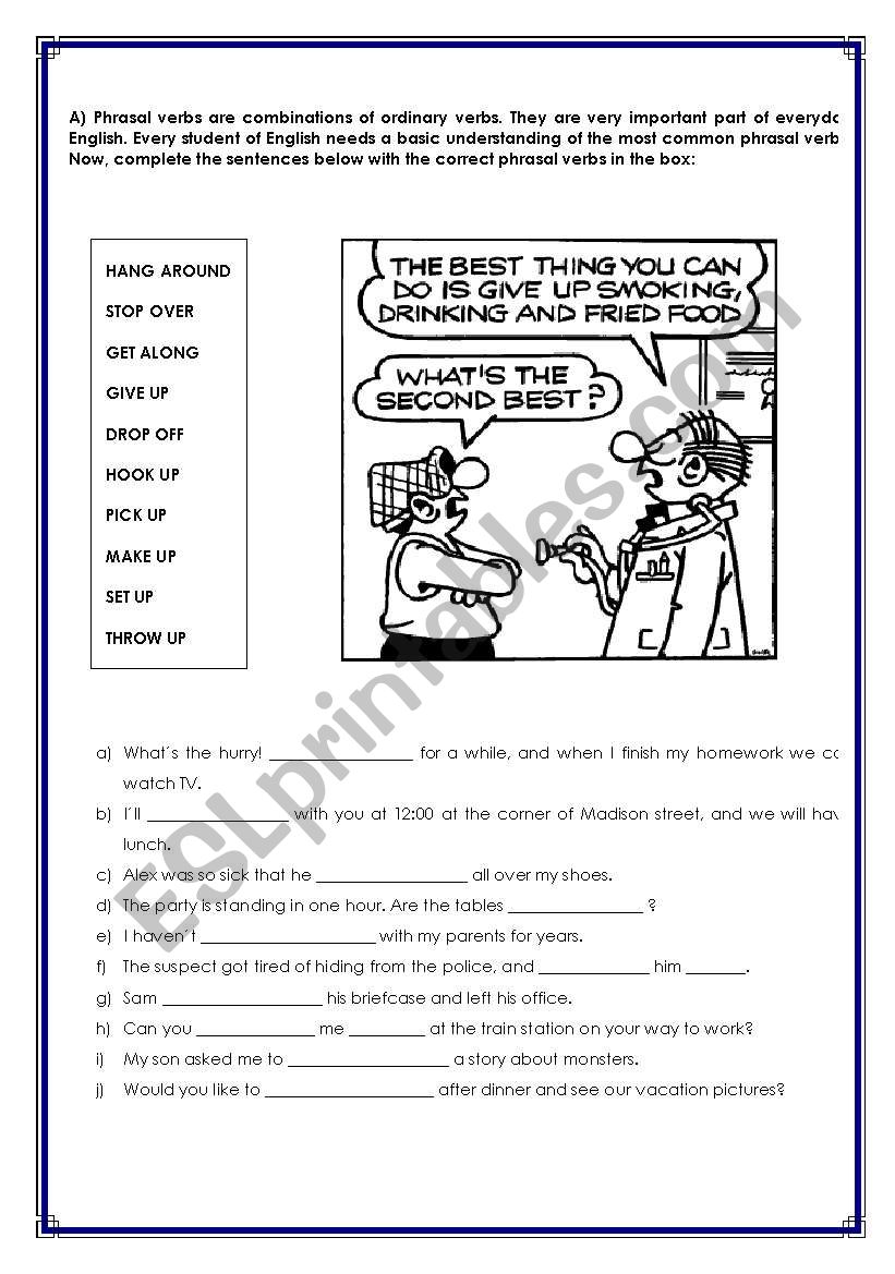 Phrasal verbs worksheet