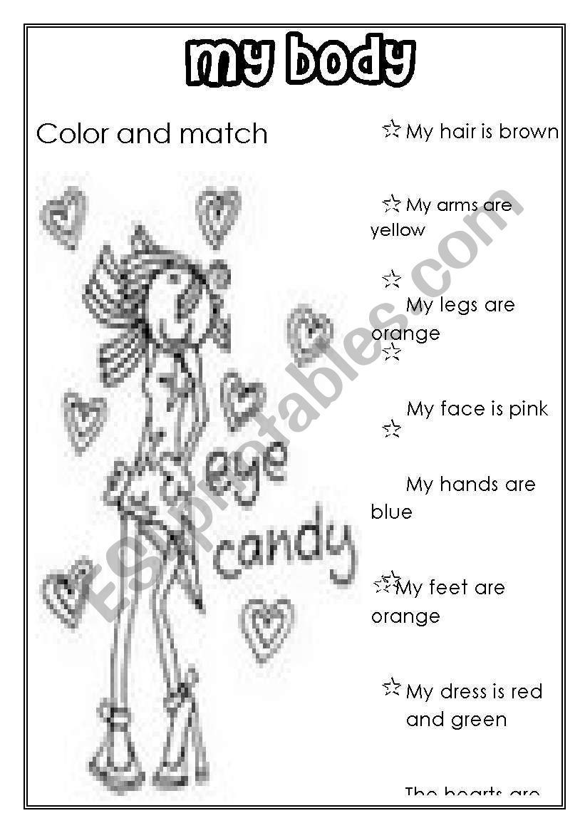 MY BODY (for girls) worksheet