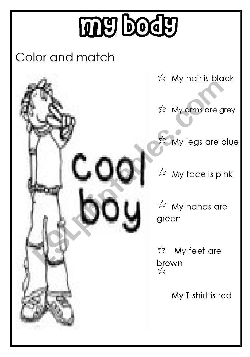 MY BODY (for boys) worksheet