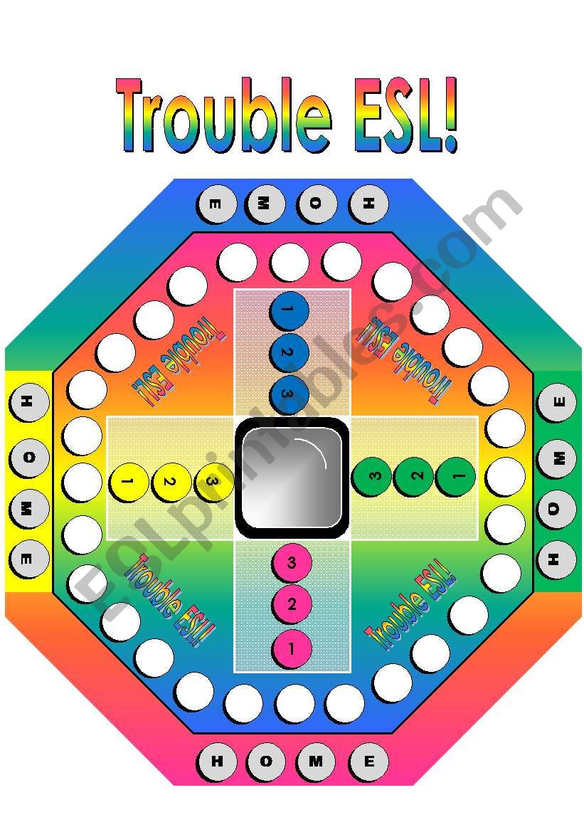 Trouble ESL Game Board/Board Game