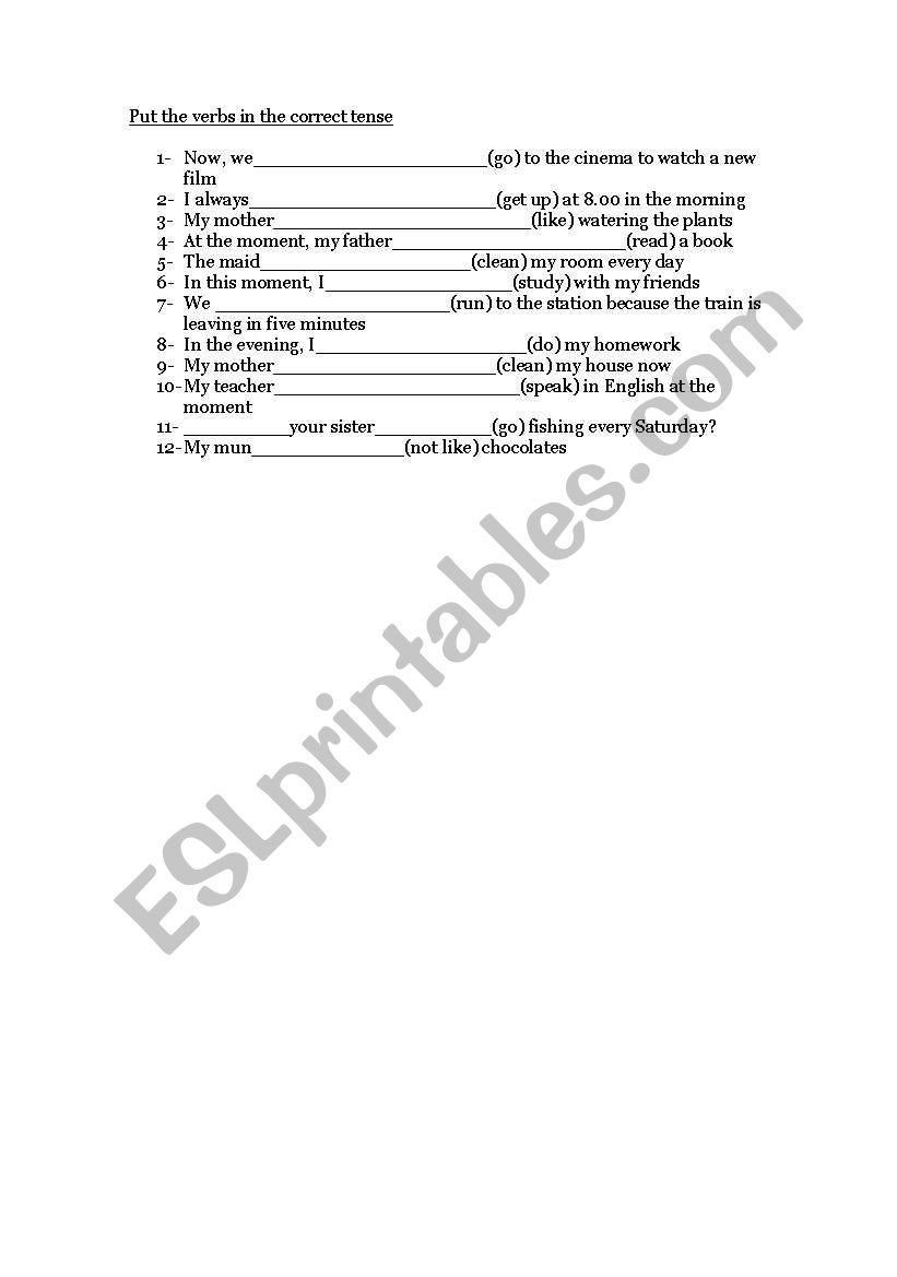 Past simple and Continouos worksheet
