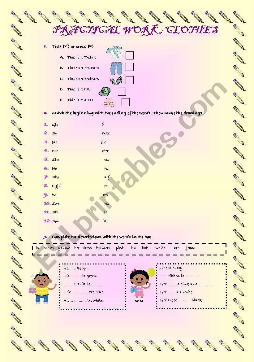 Clothes worksheet