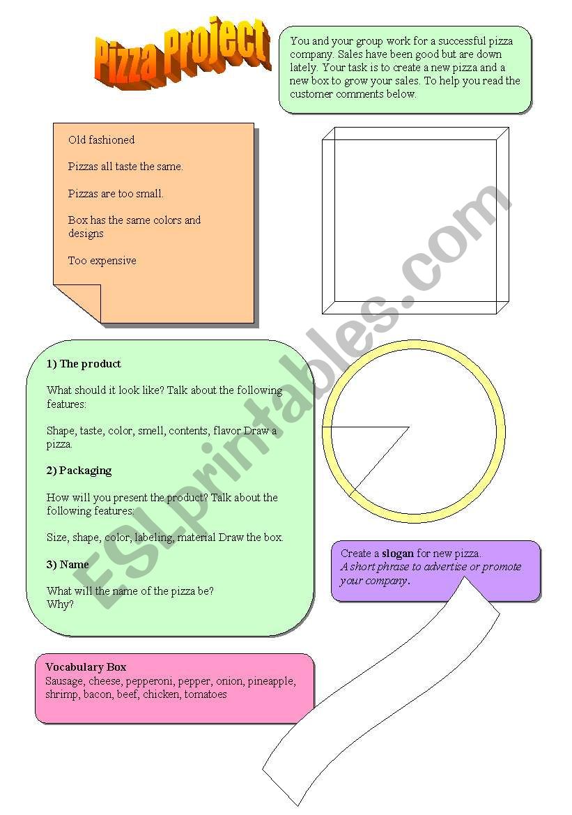 Pizza Project worksheet