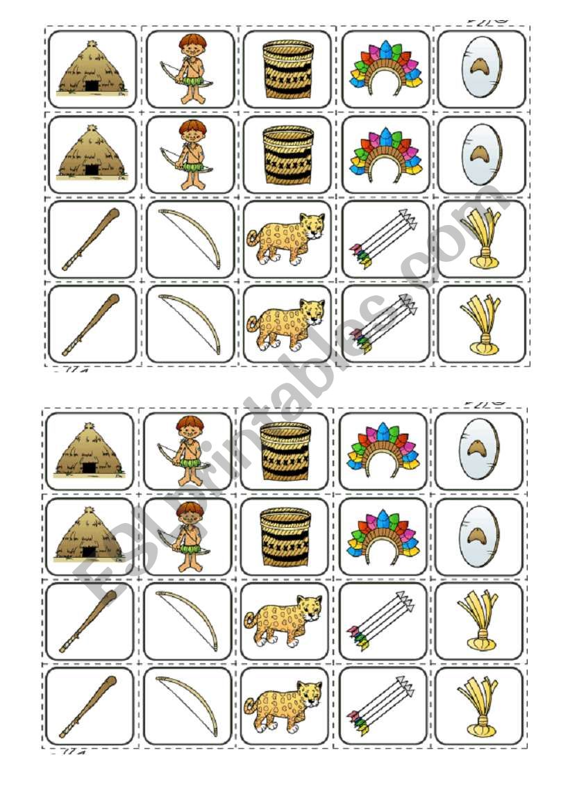 indian memory game  worksheet