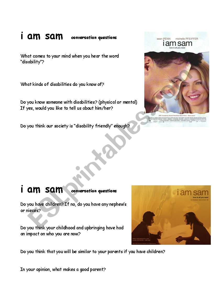 I am Sam conversation questions