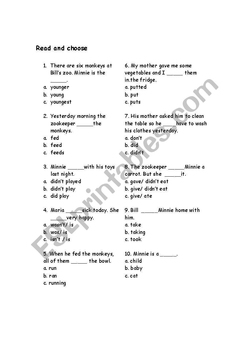 grammar worksheet worksheet
