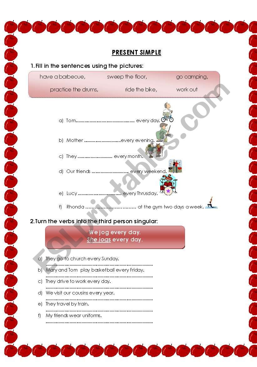 Present Simple exercises worksheet