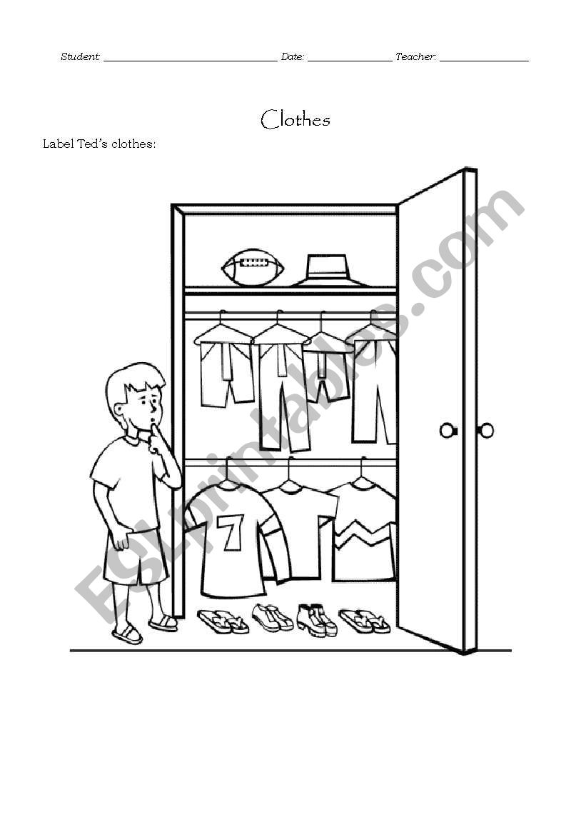 Clothes vocabulary worksheet