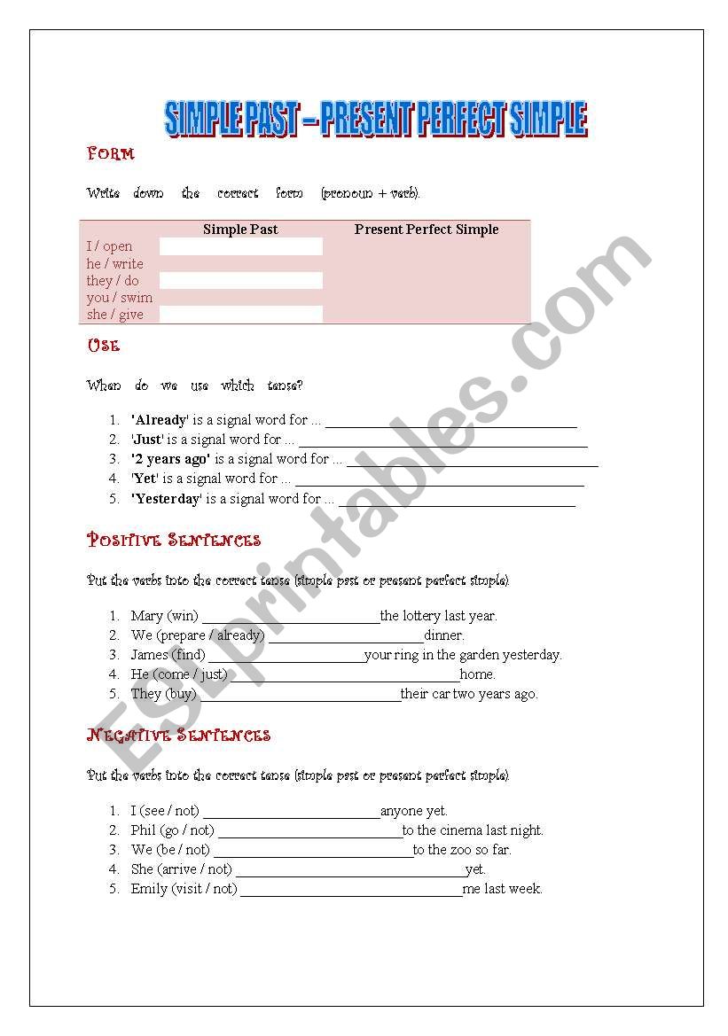 simple past and present perfect simple