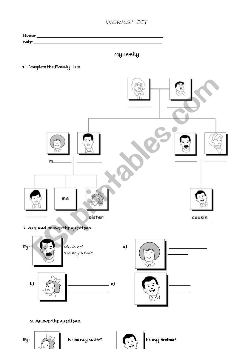 Family worksheet