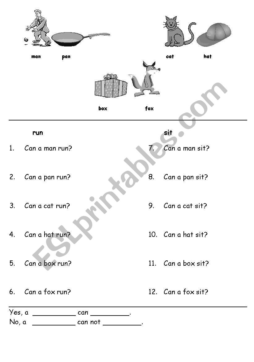 Can a man ___? worksheet