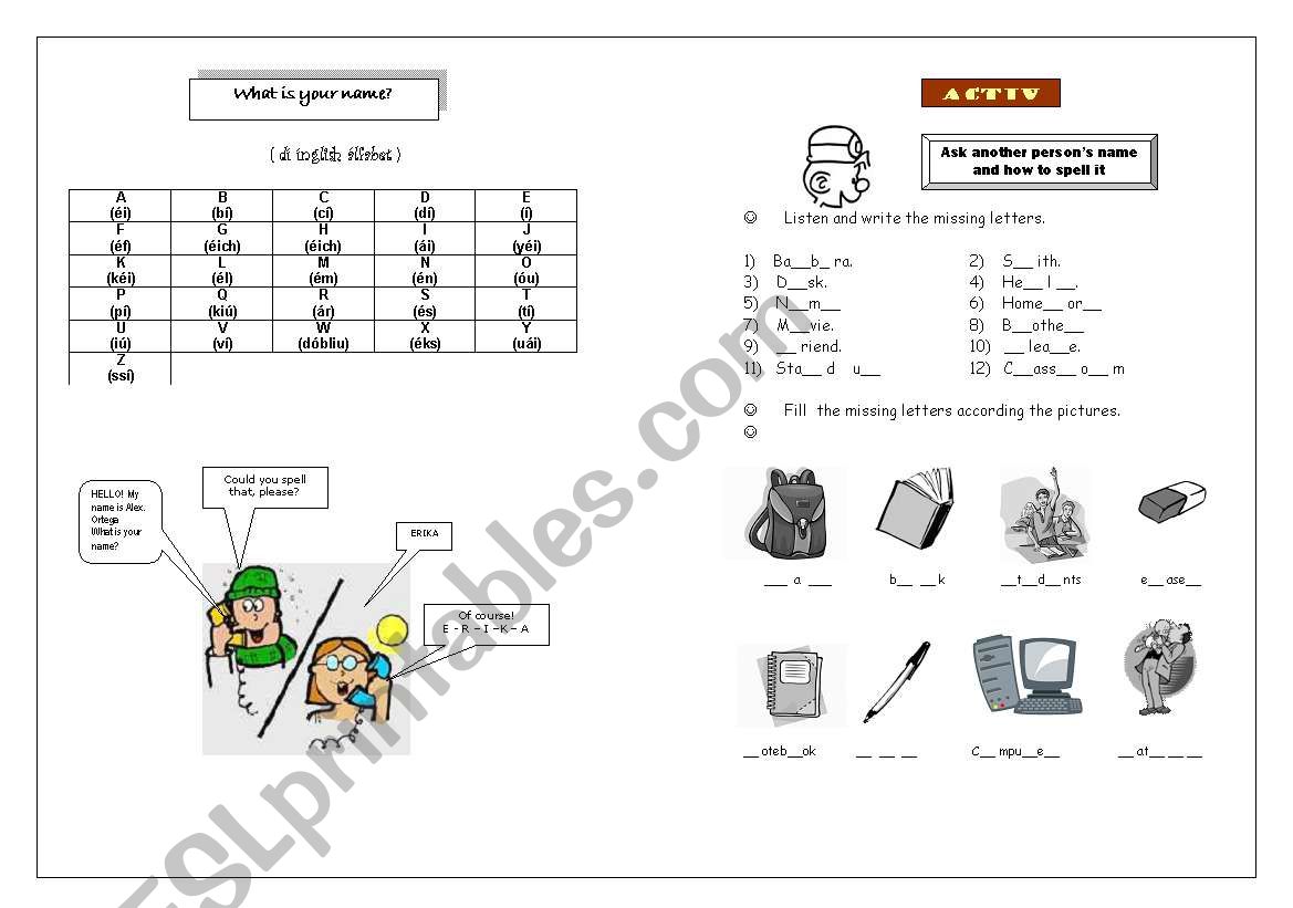 English alphabet worksheet