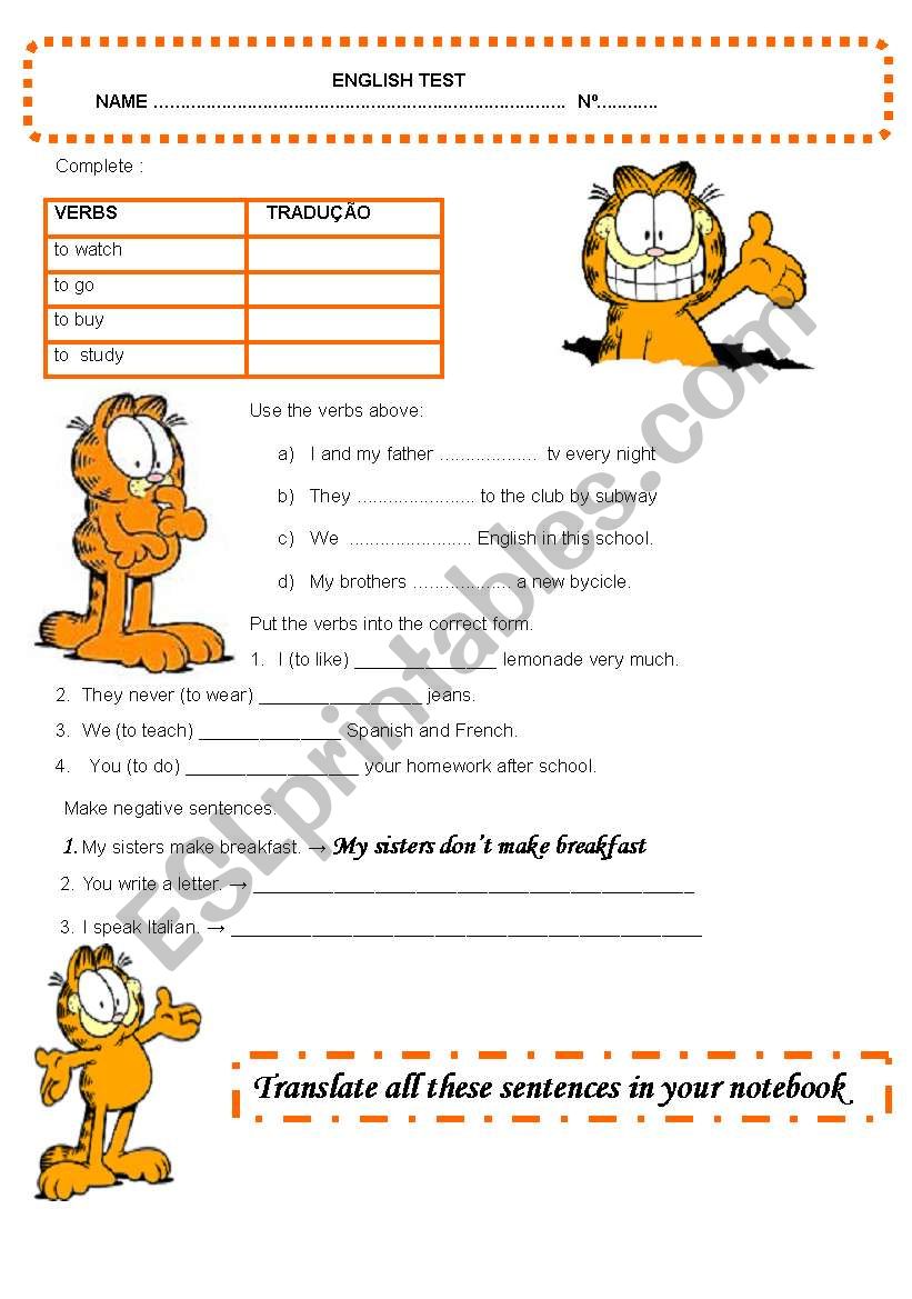 Simple Present worksheet