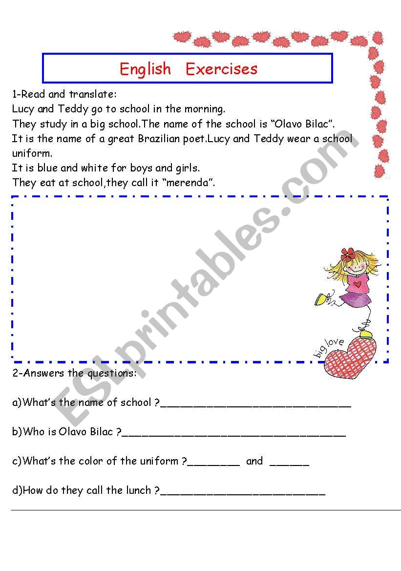 English Test worksheet