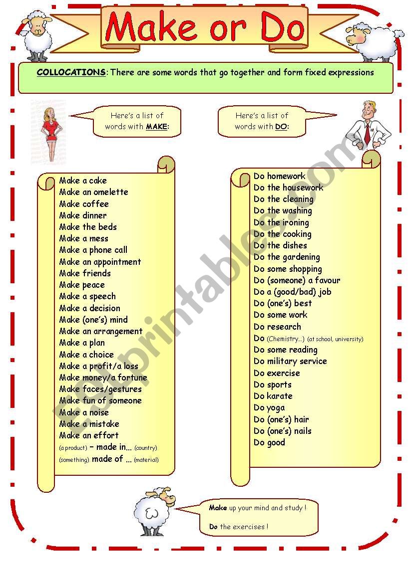 Collocations exercise