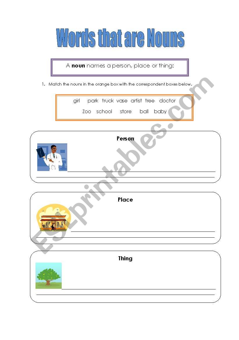 Noun 2 worksheet