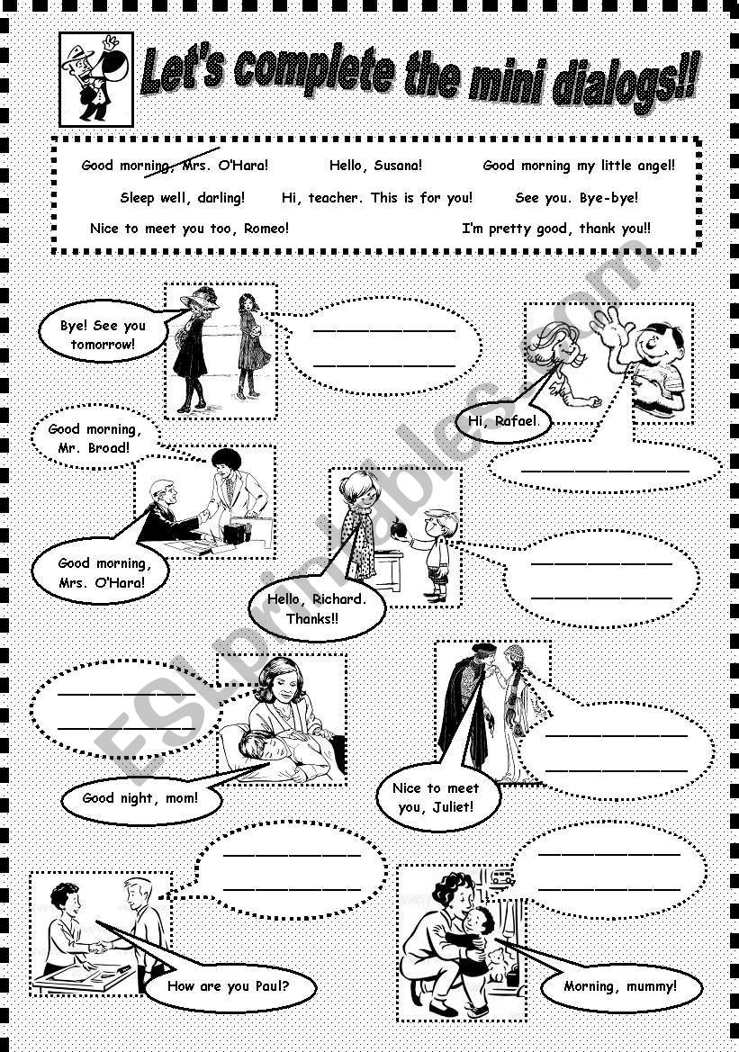 Greetings & Good-byes!!! worksheet