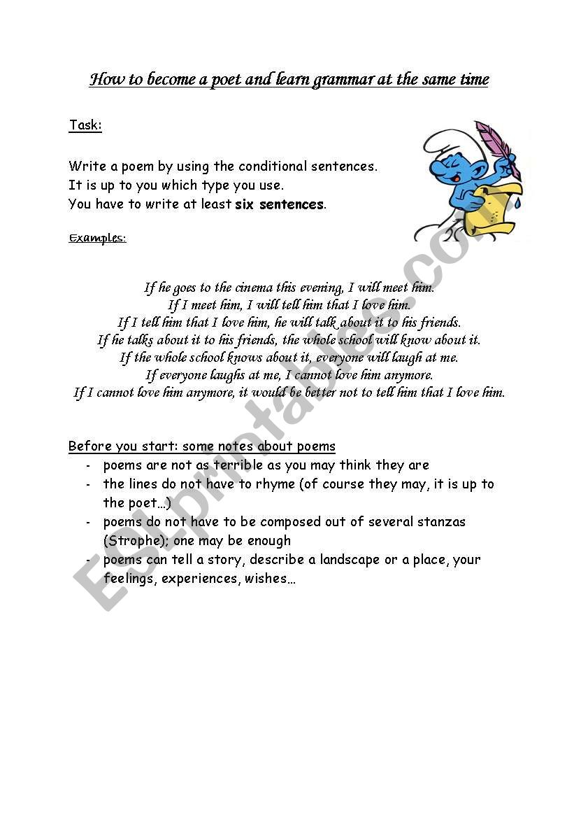 Poem with If-clauses worksheet