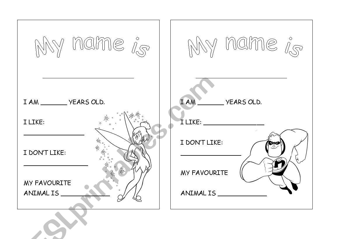 My name is... worksheet