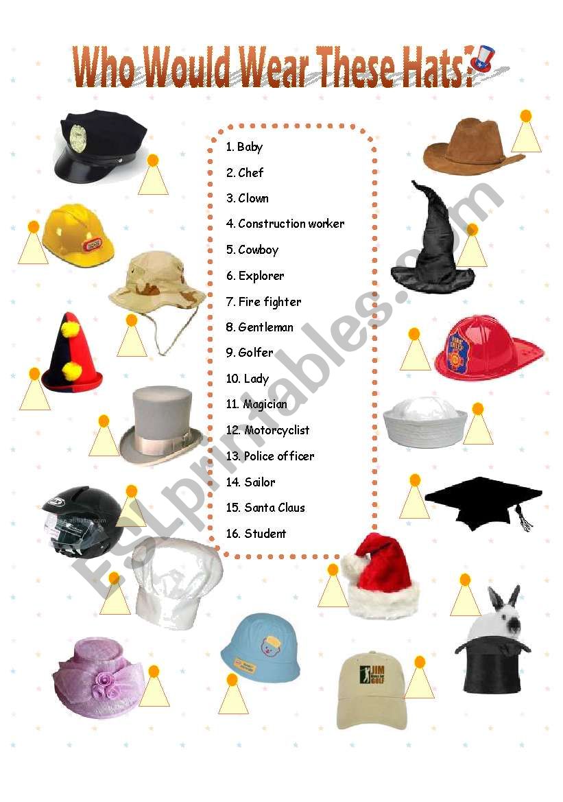Who Would Wear These Hats?  worksheet