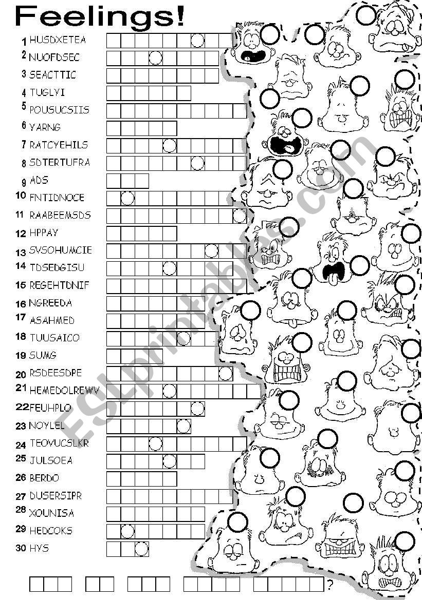 FEELINGS PUZZLE worksheet