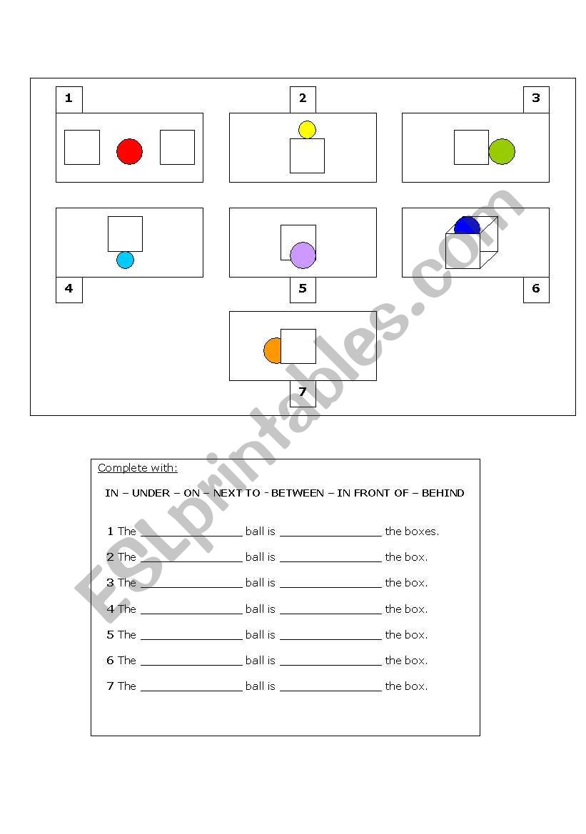 Prepositions worksheet