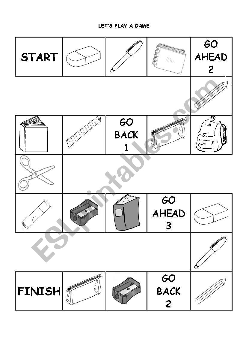 School Objects worksheet