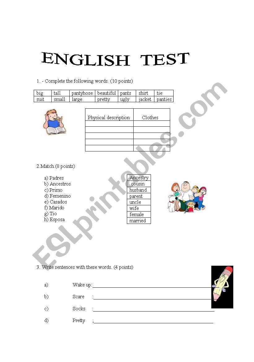 different vocabulary worksheet