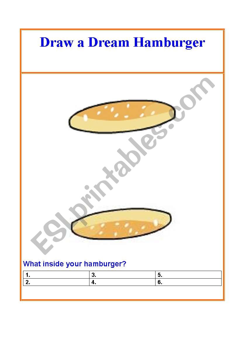 Your Dream Hamburger worksheet