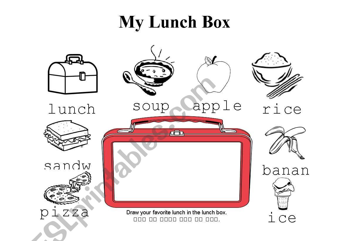 Lunch Box worksheet