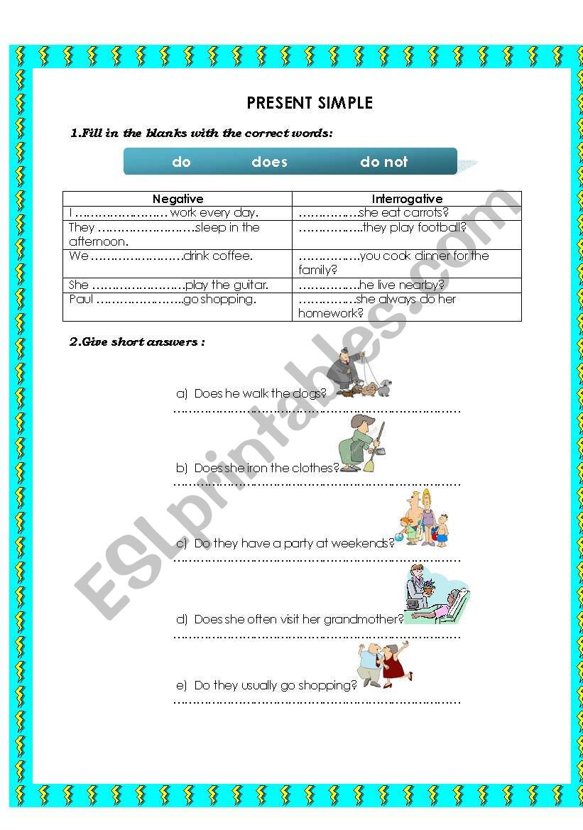 Present Simple  worksheet