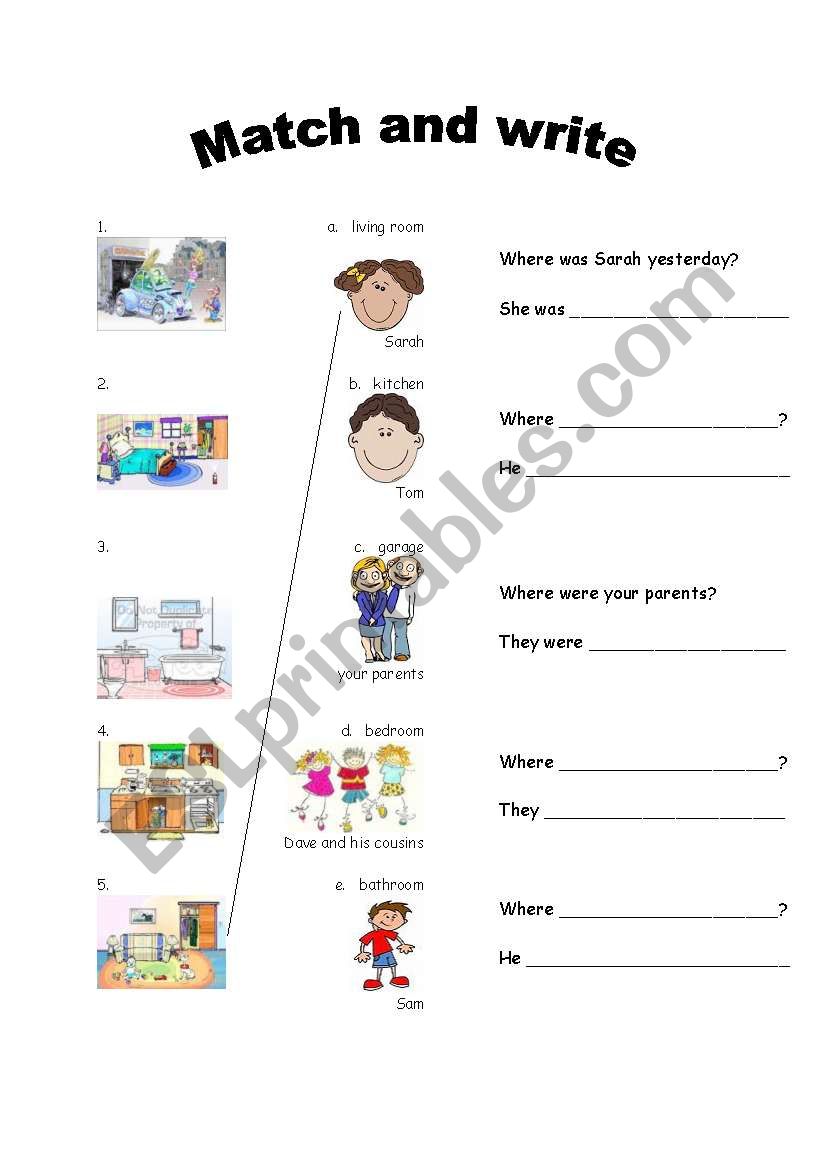 WAS/ WERE WITH ROOMS worksheet