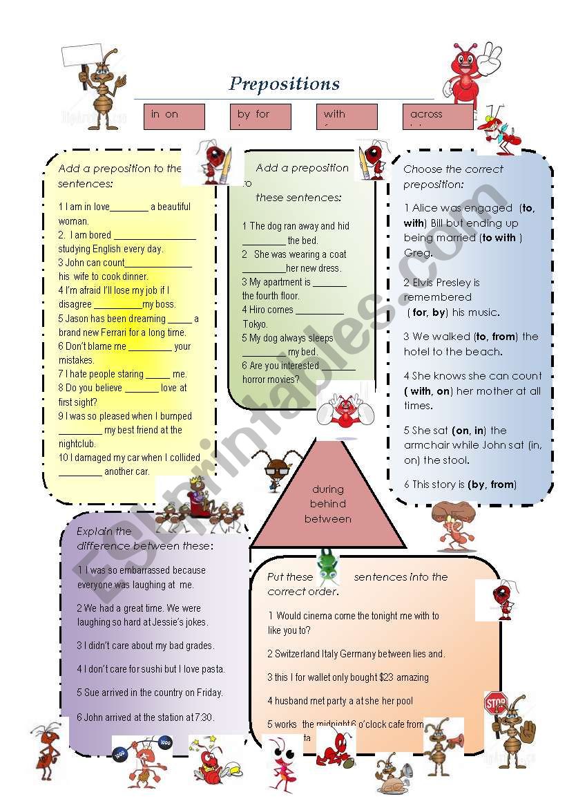 The Dreaded Preposition worksheet