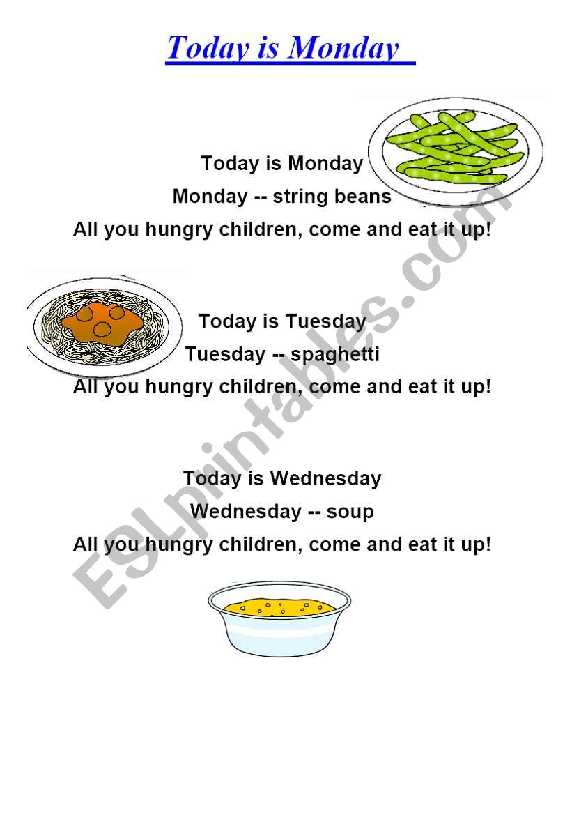 today-is-monday-song-chart-esl-worksheet-by-joinjoin