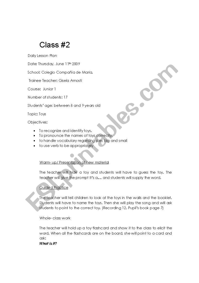 class # 2  worksheet