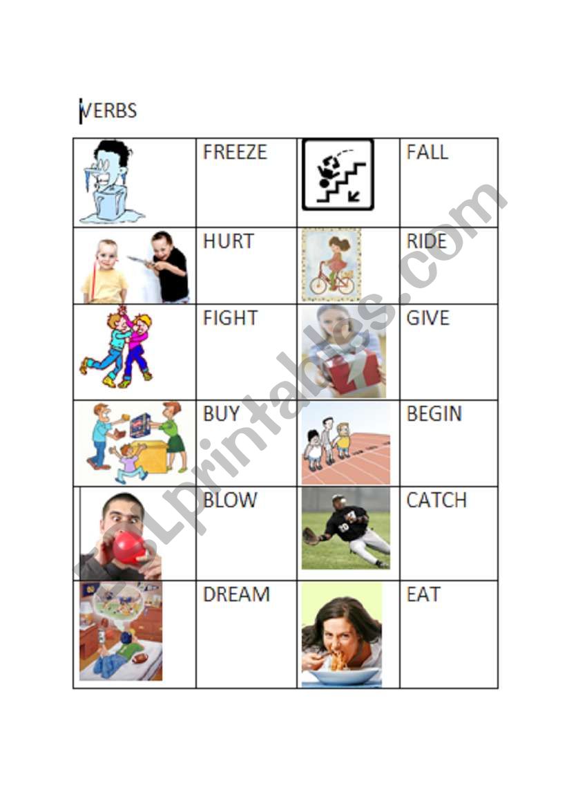 IRREGULA VERBS worksheet