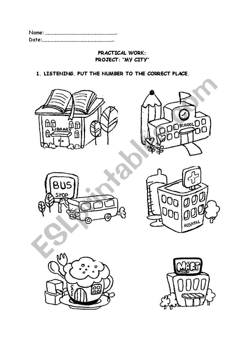 places in my city worksheet