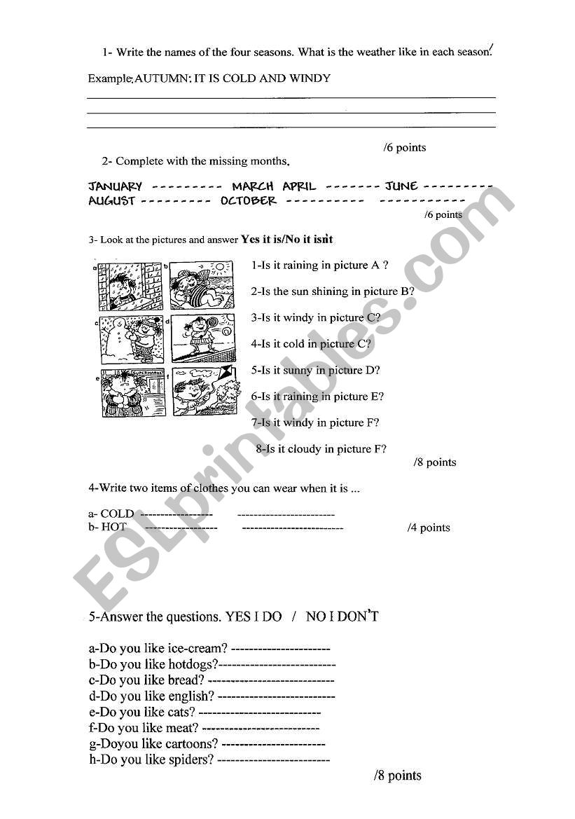 weather worksheet